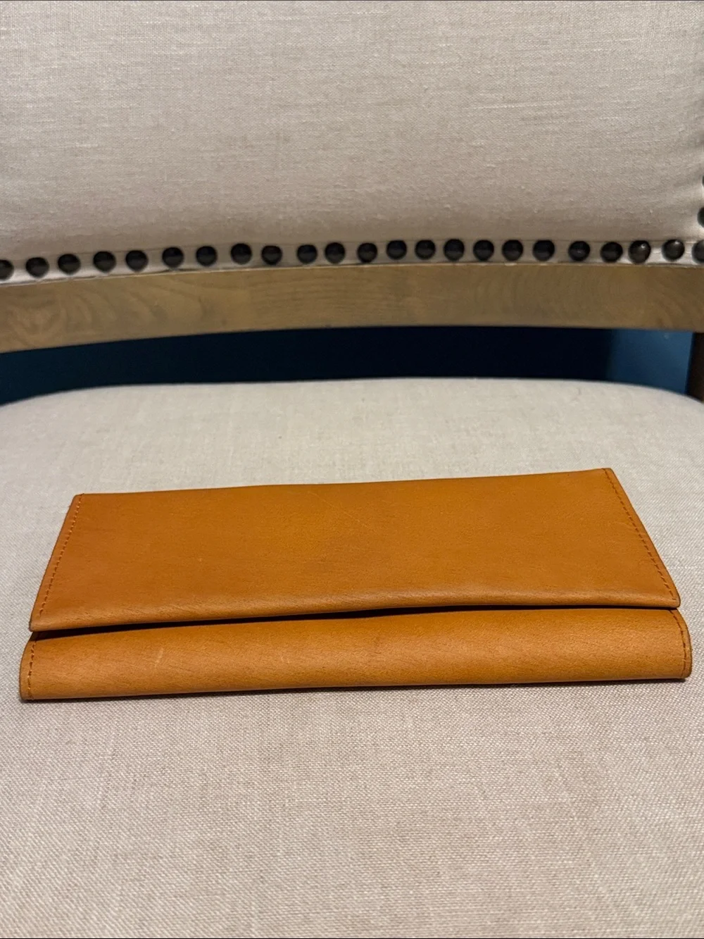 ABLE Handmade “Debre” Large Trifold Leather Wallet in Signature Cognac